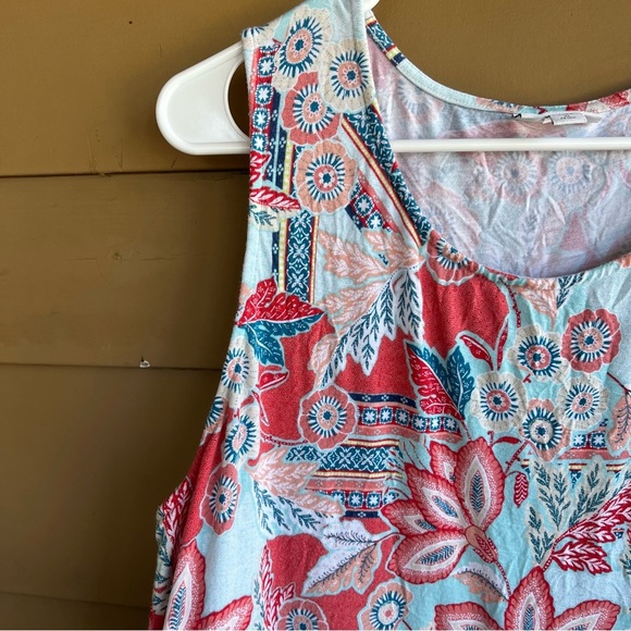 J.Jill Colorful Floral Sleeveless Dress Size XLP Vacation Resortwear Stretchy - Picture 3 of 6
